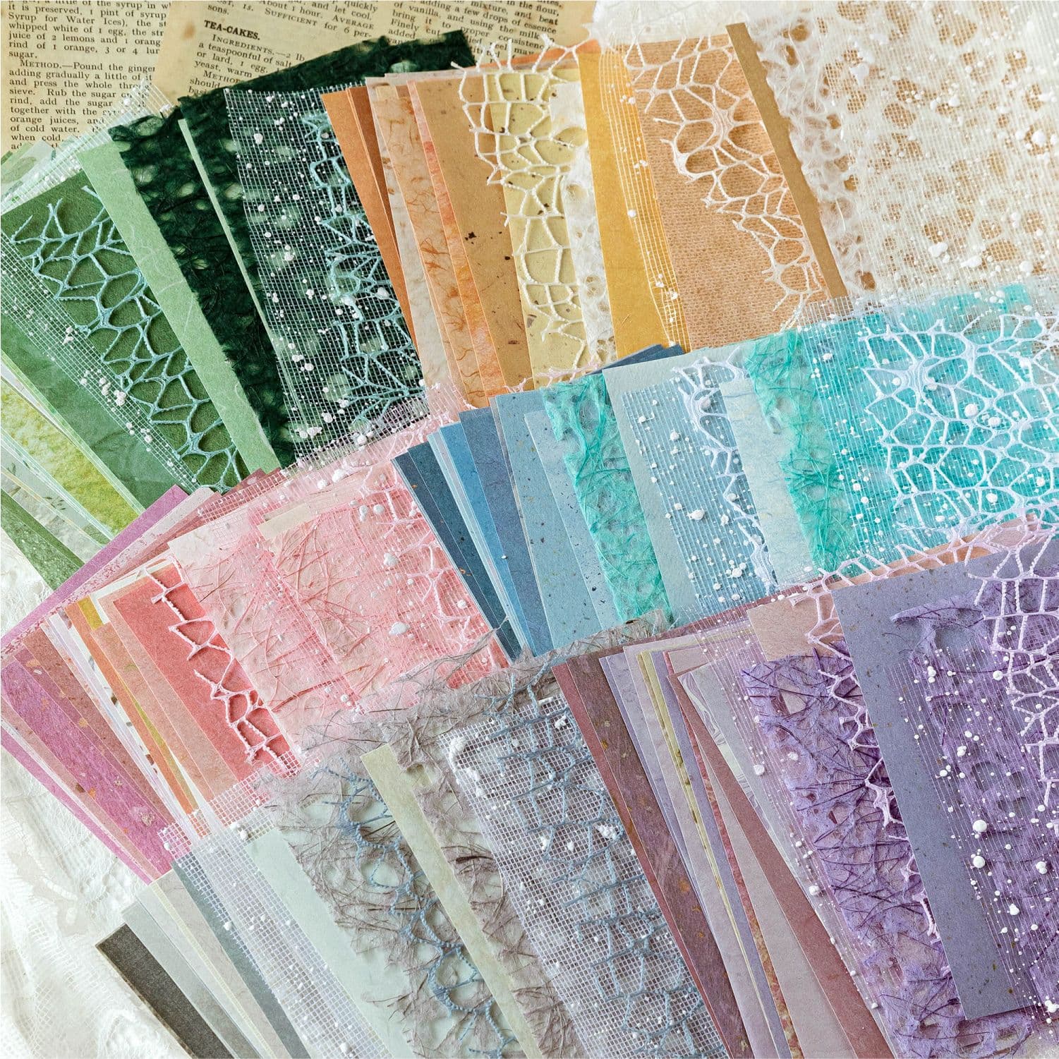MOMO Mixed Material Paper - Romance Between Papers Series Salt-style Lace Grid Scrapbook Itabag DIY Decorative Paper