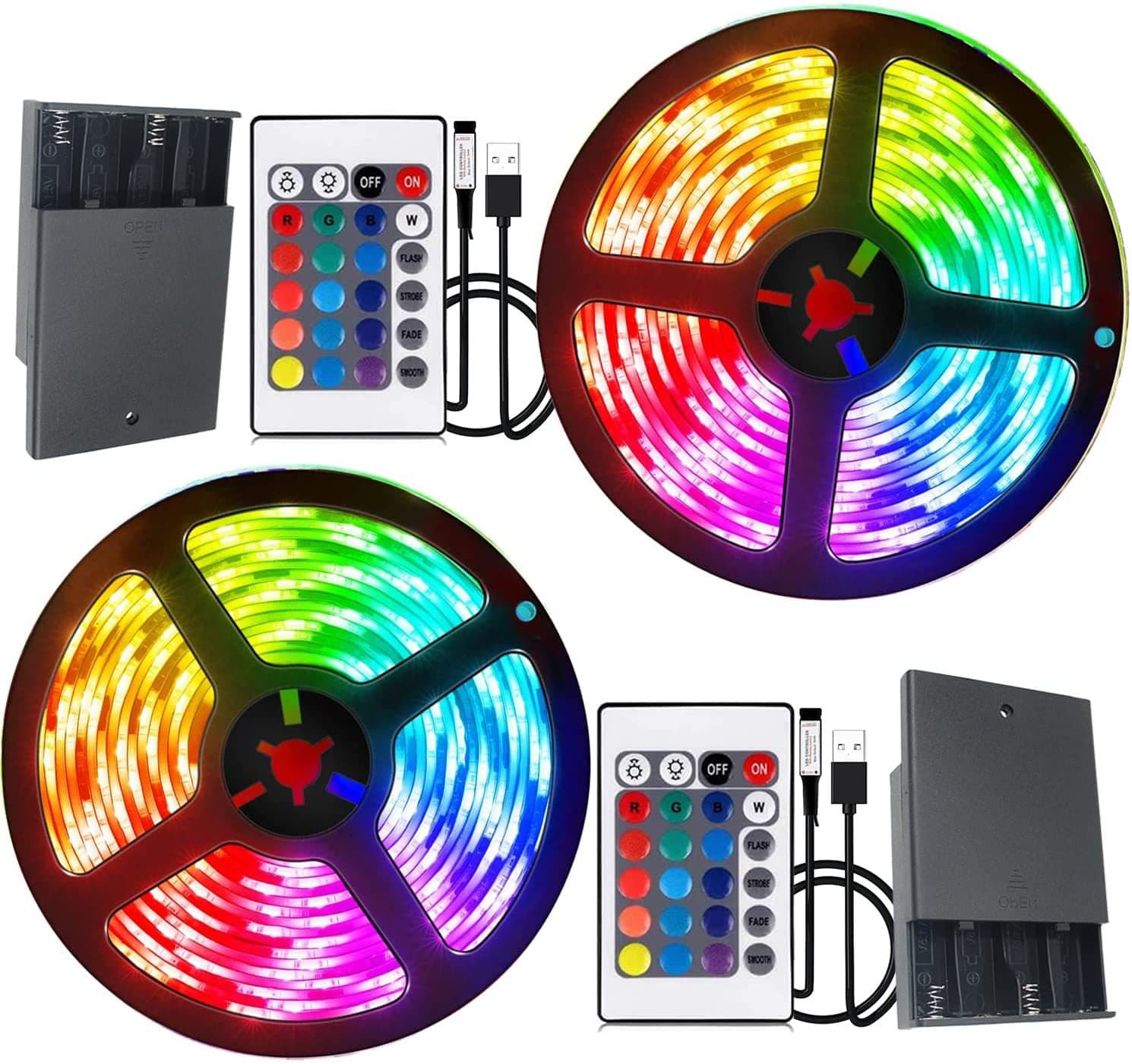 5050 RGB LED Strip Light Kit with Battery Box