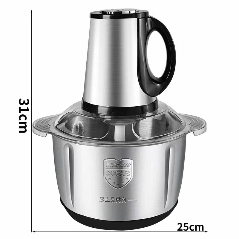 Cross-Border Stainless Steel Meat Grinder, Small Household Blender, Dumpling Meat Filler, Large Capacity Automatic Food Processor, Wholesale