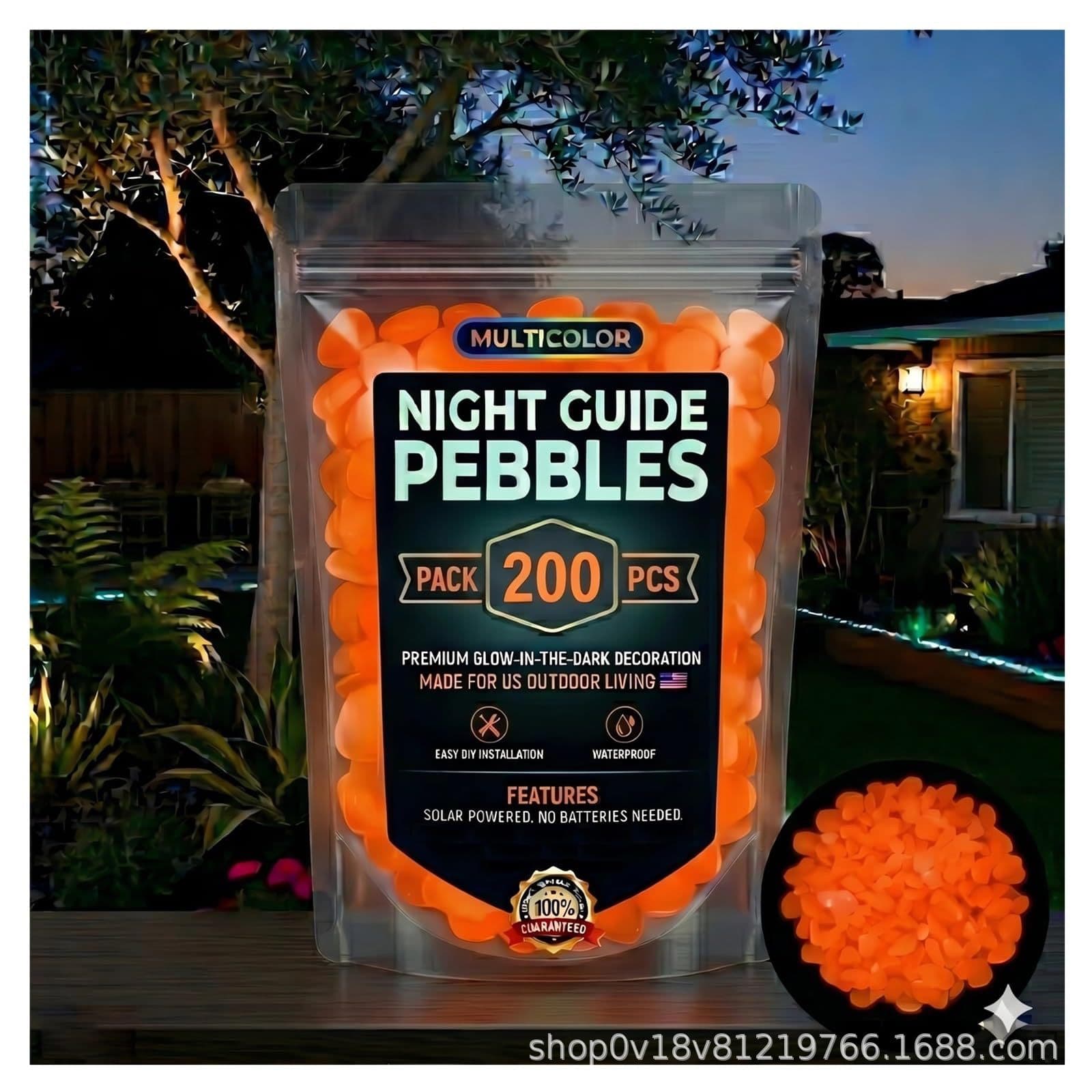 Cross-Border Hot Seller Colorful Glow in the Dark Garden Stones Luminous Pebbles