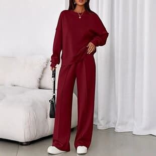 2026 New Fashion Casual Set for Women on Amazon EU/US Cross-Border: Solid Color Hoodie Long-Sleeve Top and Long Pants Two-Piece Set