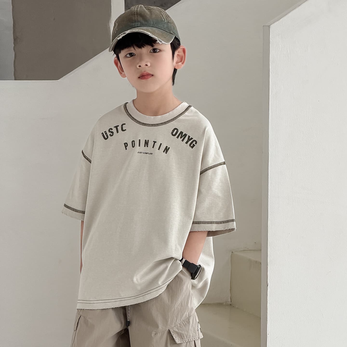 Boys T-Shirt Summer 2026 New Children's Summer Loose Top Boys Middle and Big Kids Summer Half-Sleeve Trendy T-Shirt