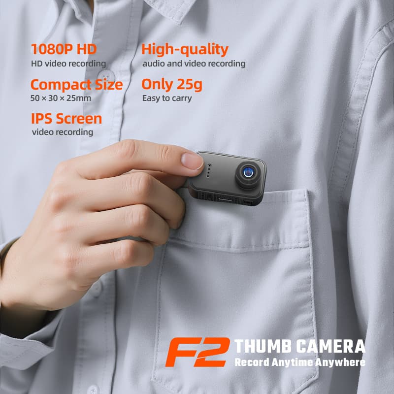 Cross-Border New F2 HD Thumb Sports Pet Camera Student Camera Video Recording Pocket Cycling Camera