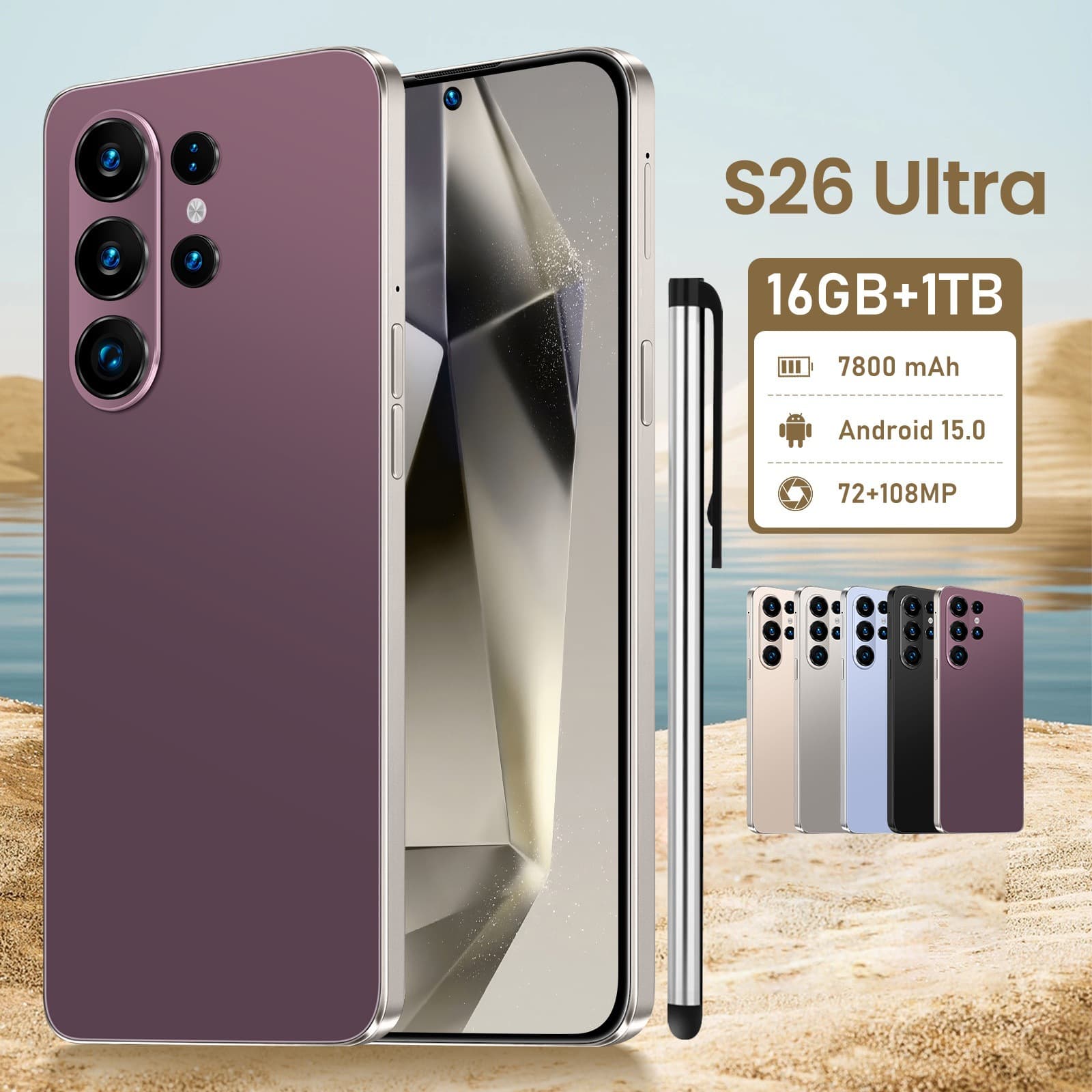 S26 Ultra Cross-Border Smartphone 16+1TB Android 7.3-Inch Large Screen Smartphone Original Factory