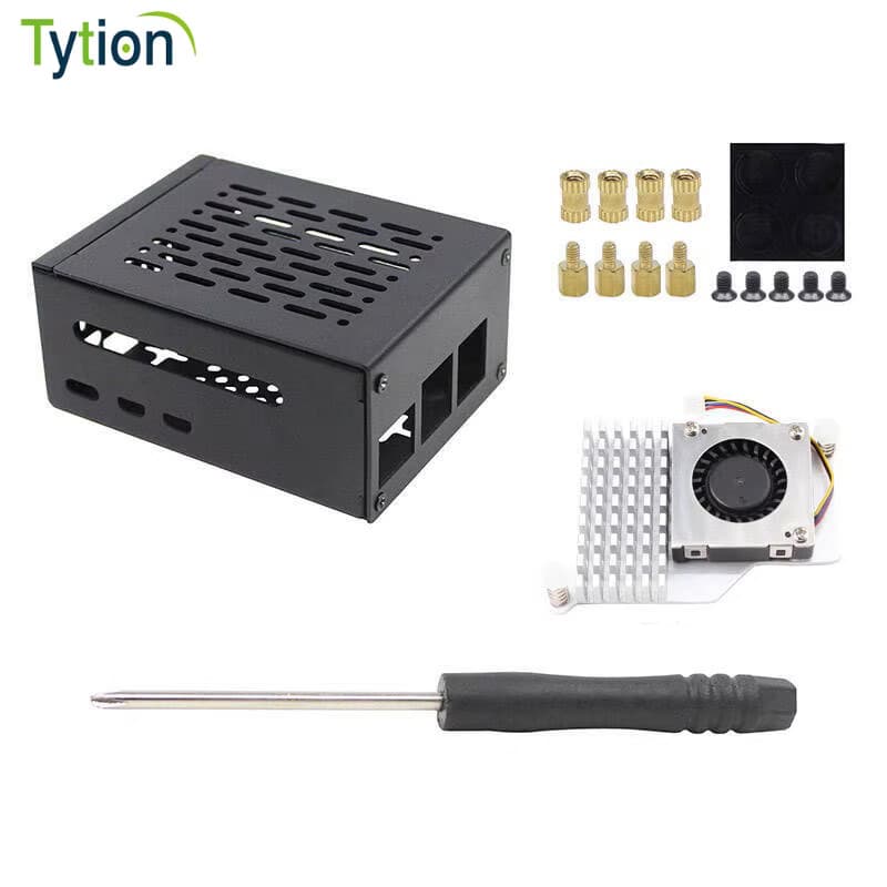 Raspberry Pi 5 Metal Case Compatible with PCIe to M.2 NVMe Protocol M.2 SSD Expansion Board