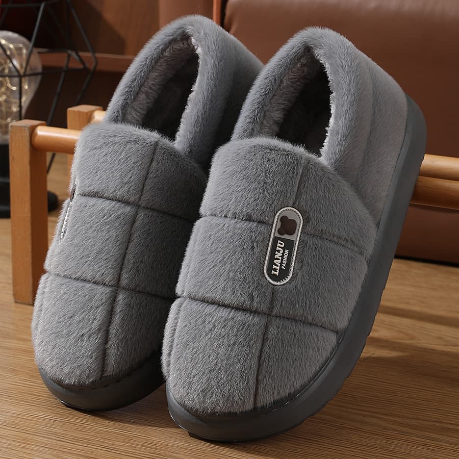 2026 New Cotton Slippers Men's Large Size Winter Cotton Slippers Men's Warm Thick Soled Wool Slippers 45 46 47 48