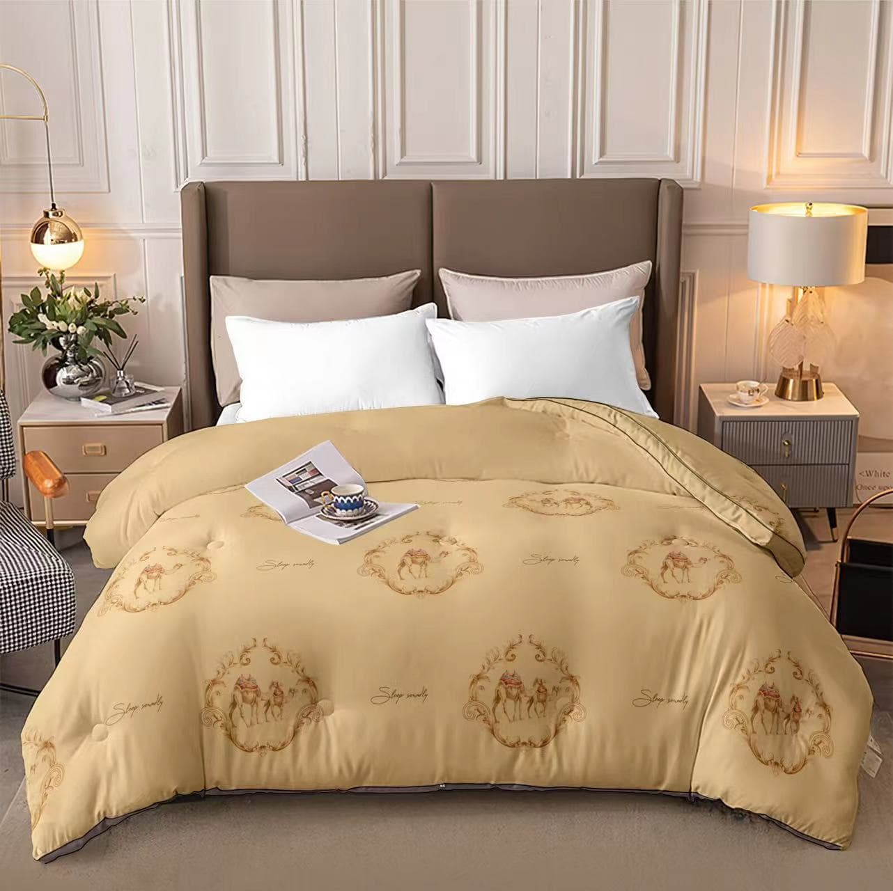 New Camel Wool Quilt Graphene Camel Hair Quilt Thick Warm Printed Winter Spring/Autumn Student Filler Gift Quilt