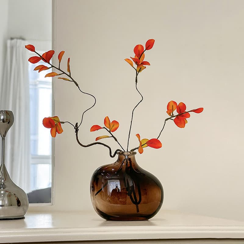 Vintage Style Glass Vase Ornament Living Room Flower Arrangement Decoration Premium Light Luxury Retro Home Soft Furnishing Decoration