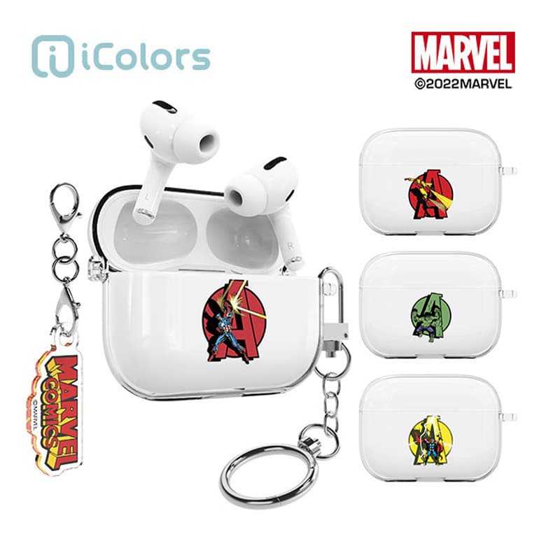 Compatible with Apple AirPods Pro Wireless Bluetooth Earbuds Case iPhone 3rd Gen Earphone Protective Cover Marvel Anti