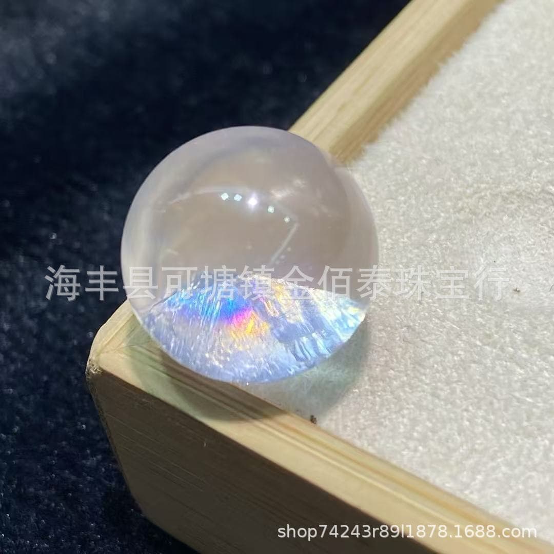 Natural crystal bare stone non-porous single bead crystal mesocrystal Himalayan rainbow glitter mountain loose bead pendant accessories
