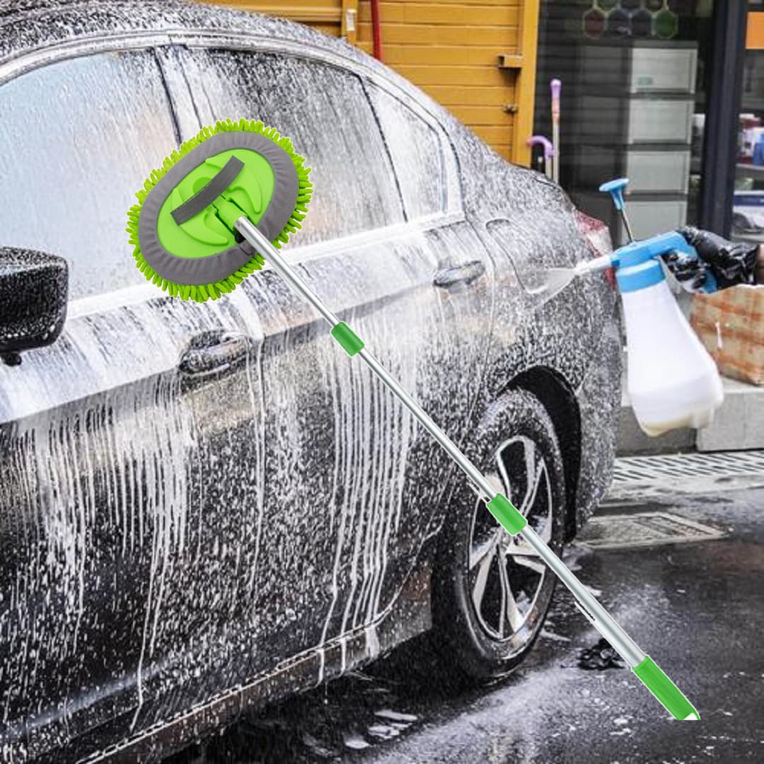 Car Wash Mop Chenille Three-Section Telescopic Brush Soft Bristle Car Cleaning Tool