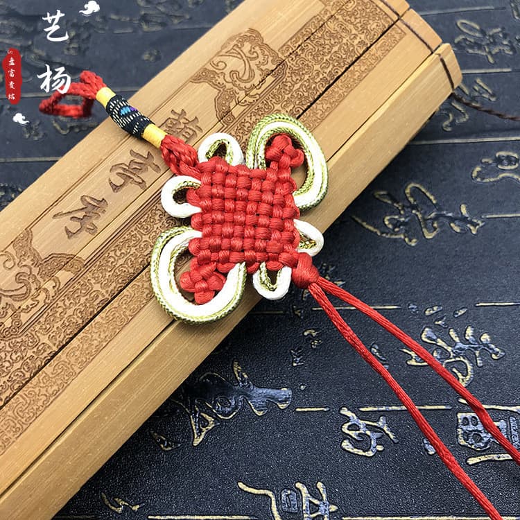 Manufacturer Wholesale 8-Loop Wealth Knot Premium Collector's Edition Bowknot Chinese Knot Tassel Pendant, Gold-edged Premium Ornament