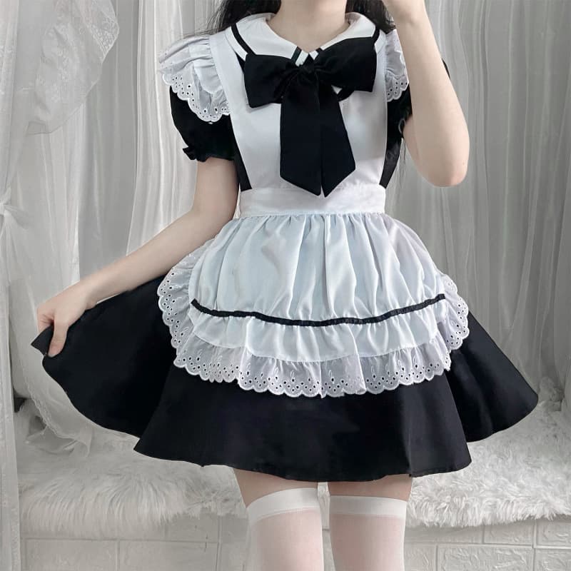 Maid outfit Japanese-style cosplay cute student cross-dressing dress, Lolita maid set, anime clothing.