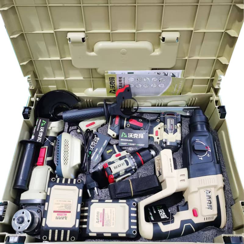Peak foreign trade power tool set Walkerma 4-piece industrial brushless lithium battery four-piece combination multi-function