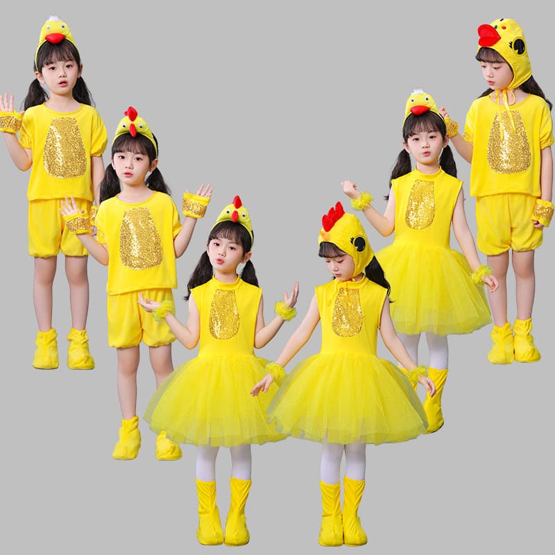 New Children's Duckling and Chick Animal Costume Performance Outfit, Little Yellow Duck and White Goose