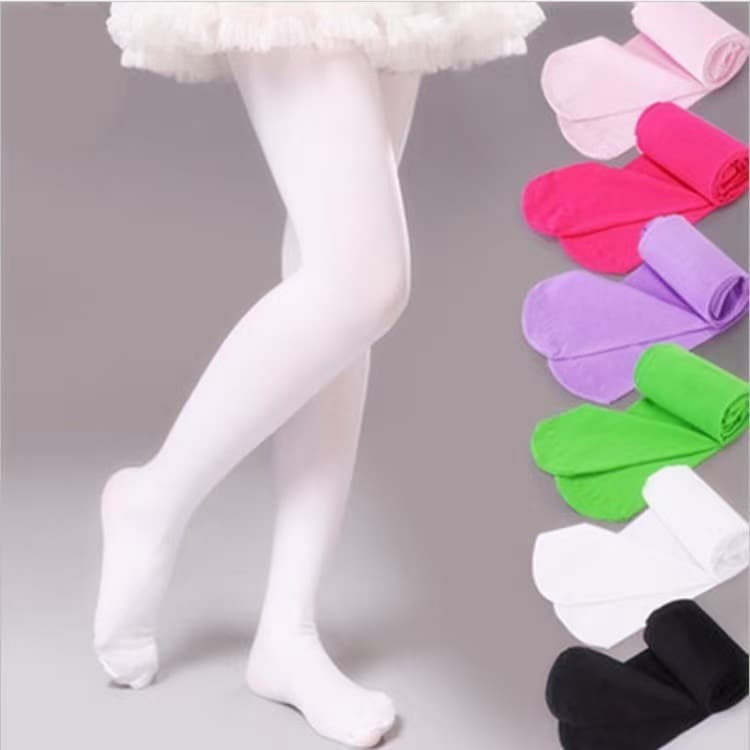 Factory wholesale spring/summer thin 80D velvet children's dance socks, girls ballet tights white pantyhose