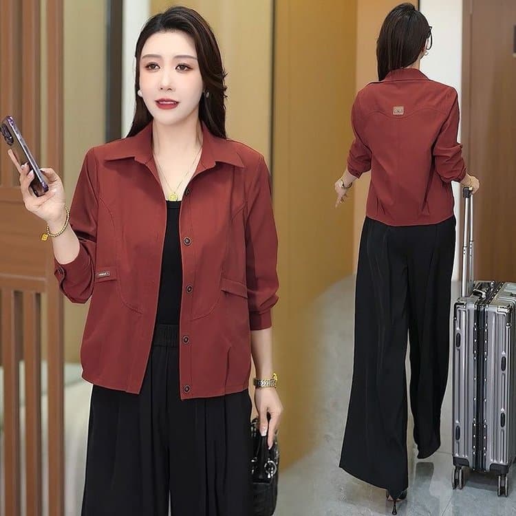 A drop-shipping hot-selling shirt 2026 spring fashion short jacket female mother petite jacket top