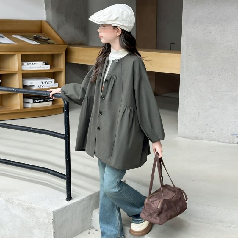 Girls' Trench Coat 2025 Autumn New Children's Elegant Versatile Mid-Length Coat Trendy Middle and Large Kids Casual Fashion Clothing