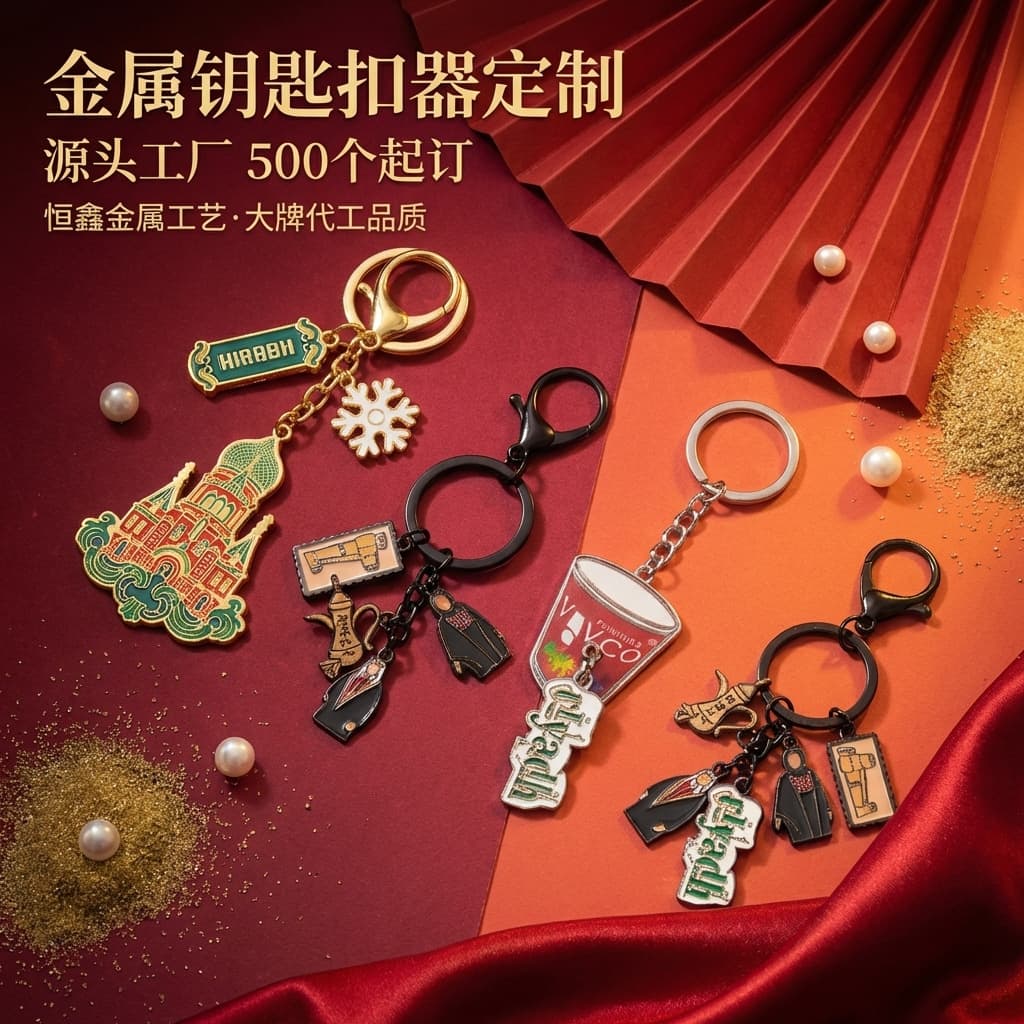 Custom Metal Keychain Creative Metal Pendant Manufacturer Metal Souvenir Keychain Pendant Enamel Baking Paint