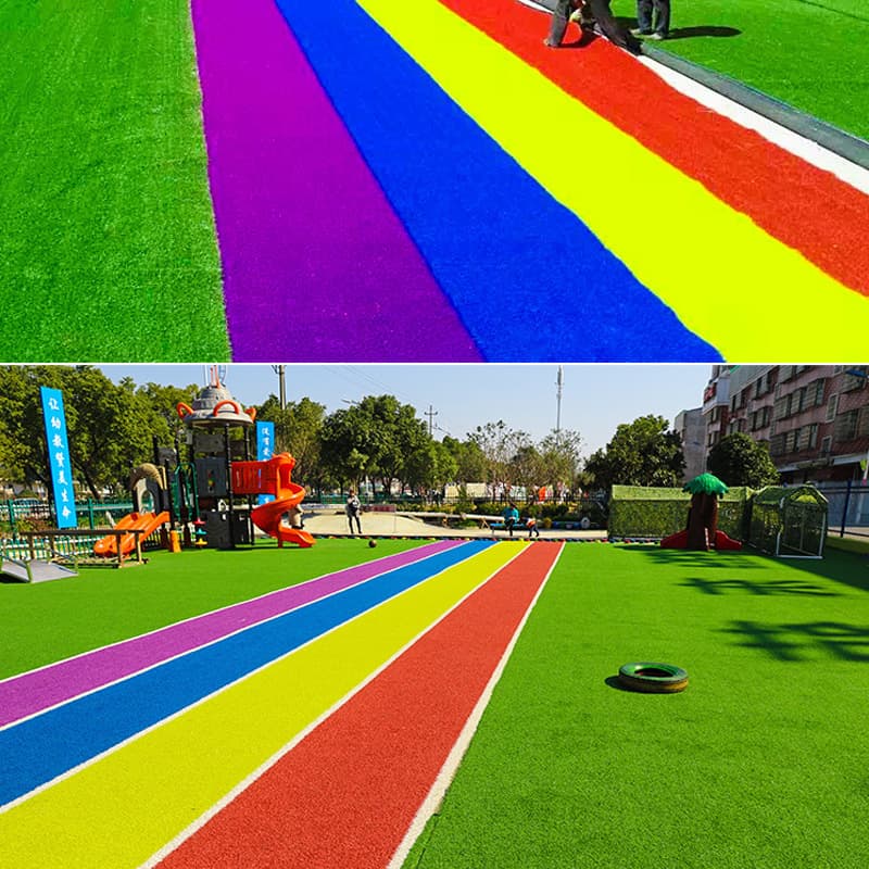 Artificial turf rainbow runway simulation artificial turf kindergarten outdoor carpet fake lawn colorful turf