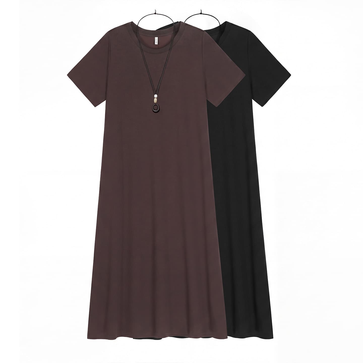 Lazy Flowing Loose Fit Dress for Women Summer Plus Size Short Sleeve Slimming Dress 65596