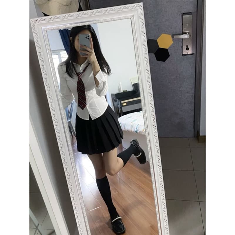 Hot girl senior suit shirt original top long-sleeved white shirt women's autumn and winter original jk shirt waist uniform