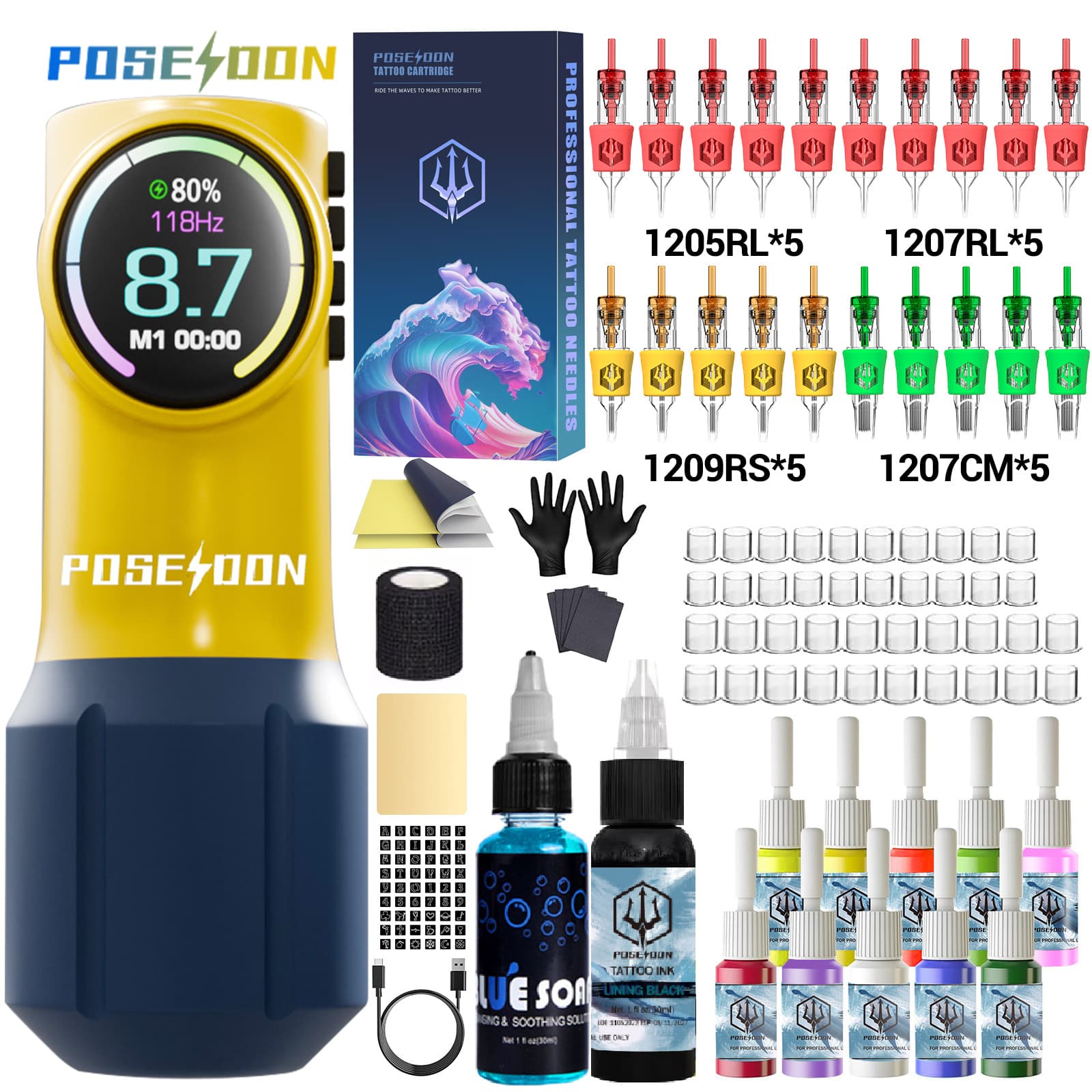 Poseidon tattoo equipment, wireless tattoo pen set, secant and fogging all-in-one machine, special tools for tattoo artists