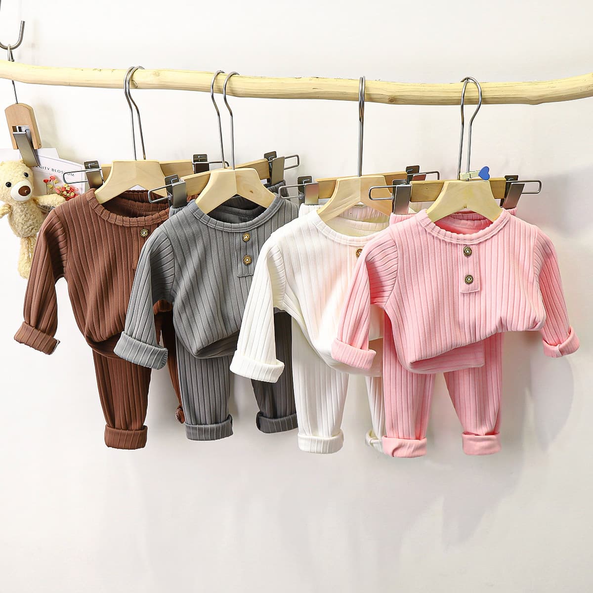 Children's Underwear Set Autumn New Baby Velvet Boys' Pajamas Korean Style Girls' Thermal Homewear Kids' Clothing
