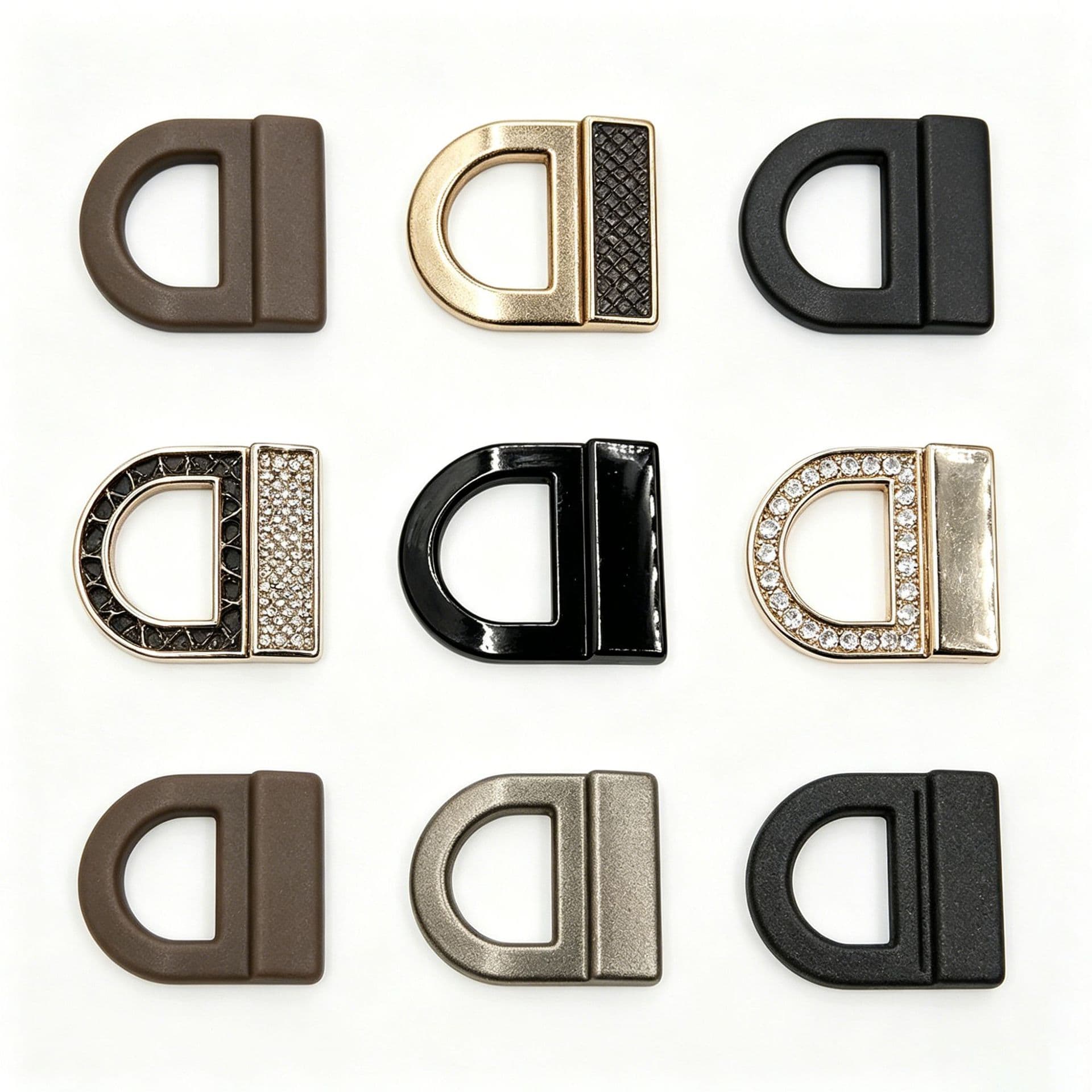 Metal four-button buckle, seam-free D-shaped buckle, concealed button, mother-button button, custom manufacturer direct-selling luggage hardware accessories