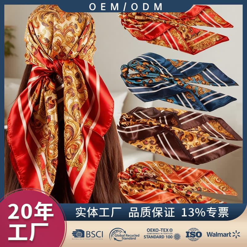Digital Printed Fashion Street Custom Hot-Selling Cotton Bandanas, Gift Wrap Scarves, Retro Neckerchiefs