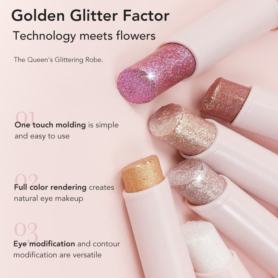 Cross-border makeup GICYMANTY Jelly Eyeshadow Stick Starry Shimmer Fine Glitter Eyeshadow Pen Highlighter for Under-Eye Brightening