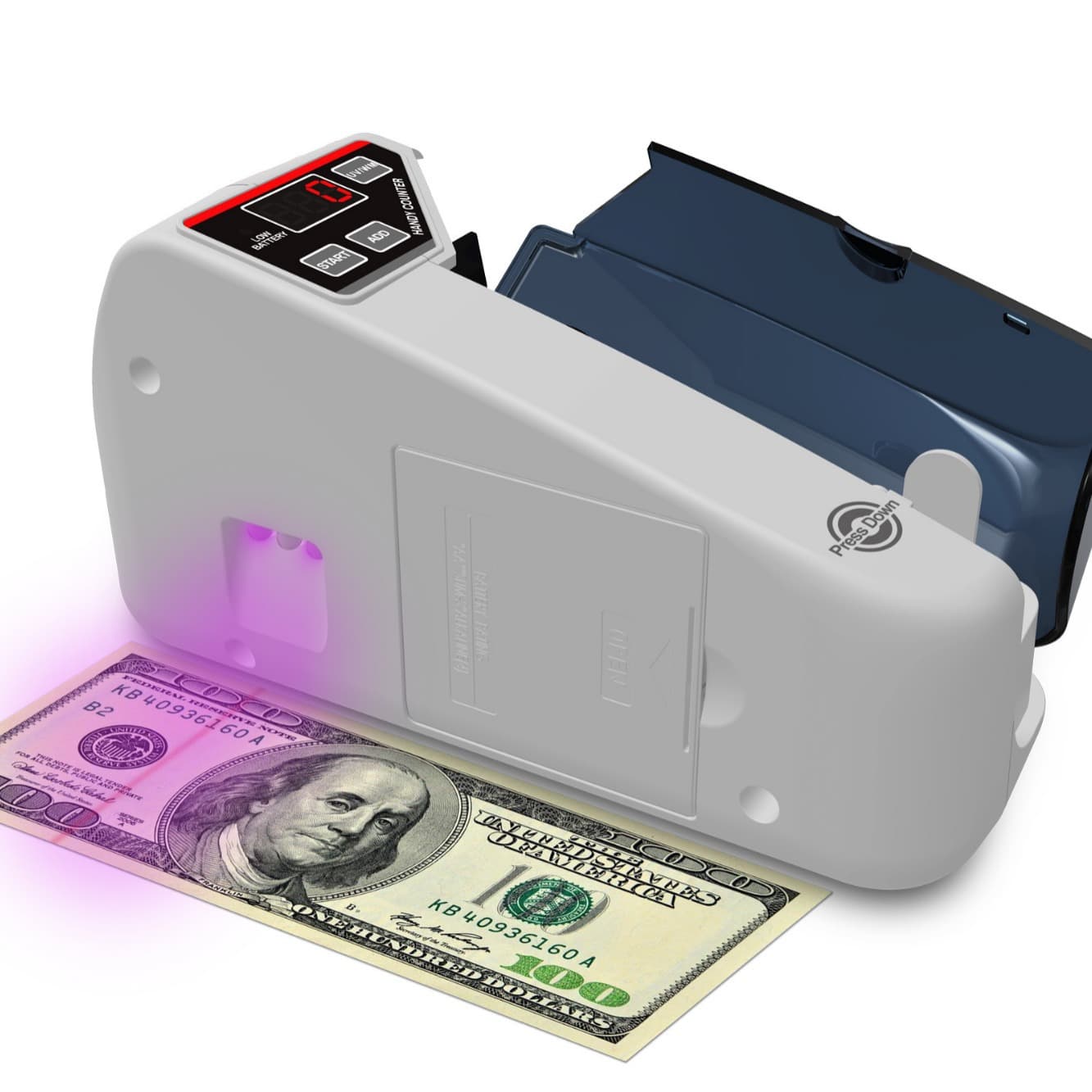 Portable Handheld Foreign Currency Battery-Powered Multi-Country Banknote Counter Mini Small Bill Counter UV Light Currency Detector