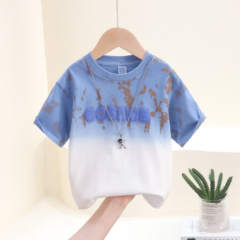 Boys' Short-Sleeve T-Shirt, Thin Style, New Summer Cool and Stylish Tie-Dye Half-Sleeve Top, Baby Toddler Summer Wear