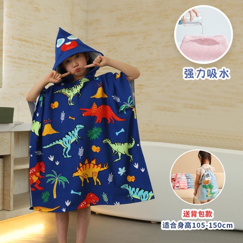 Baby Hooded Bath Towel Cartoon Infant Bathrobe Beach Kids Cape Large Absorbent Children's Towel Poncho