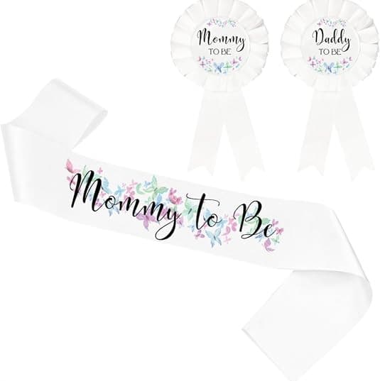 European and American Rainbow Butterfly Mom-to-Be Shoulder Sash Badge for Gender Reveal Party Decorations