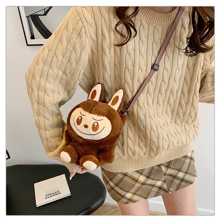 Bubble rabbit Labubu plush cartoon backpack, crossbody Matryoshka Labubu children's bag manufacturer