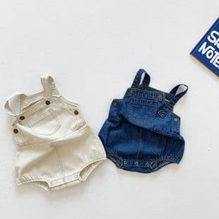 2026 Spring/Summer Baby Denim Bodysuit 0-3 Years Cotton Romper Crawling Suit for Boys and Girls