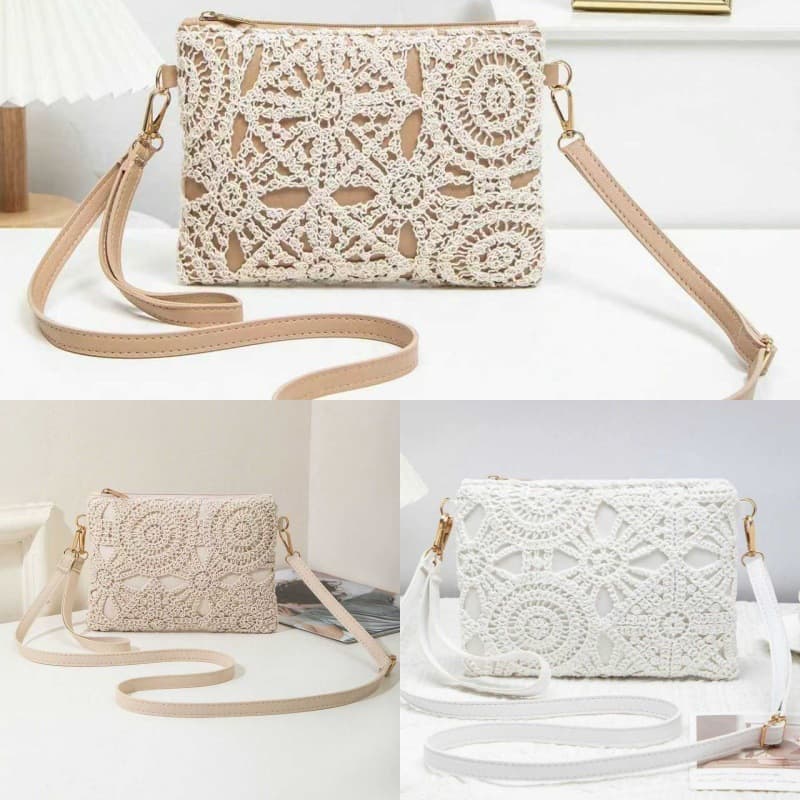 2025 New Trendy Hollow Flower Clutch Bag for Women Casual Small Square Bag Light Luxury Daily Matching Factory Direct Sale