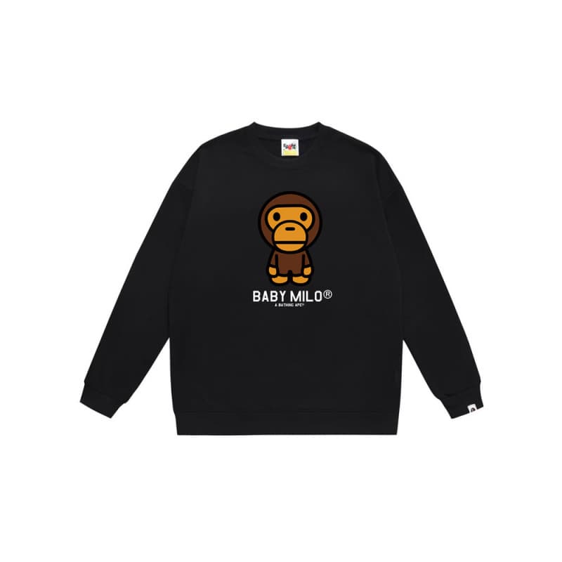 High quality cross-border foreign trade wholesale trendy brand BAPE ape head pure cotton round neck shark terry sweatshirt long-sleeved top
