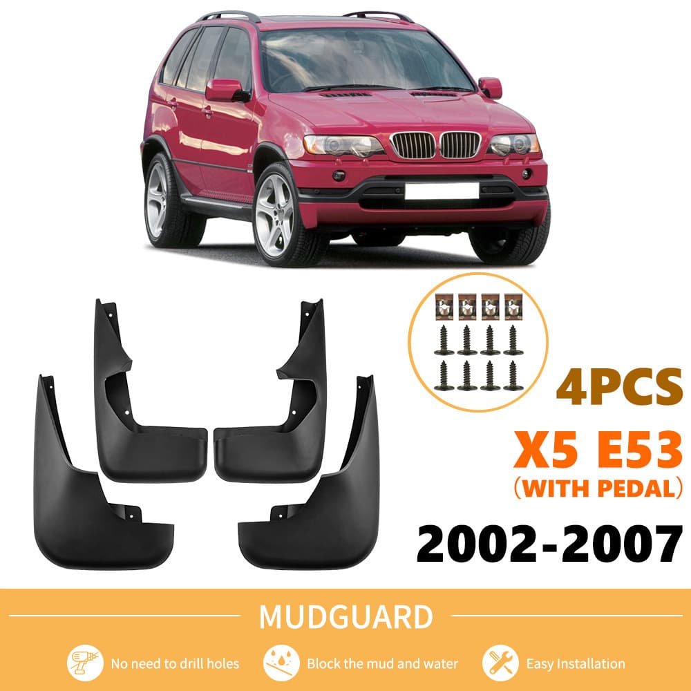 Car Mud Flaps for BMW X5 E53 2002-2007 with Pedal, Export Cross-border Mudguards