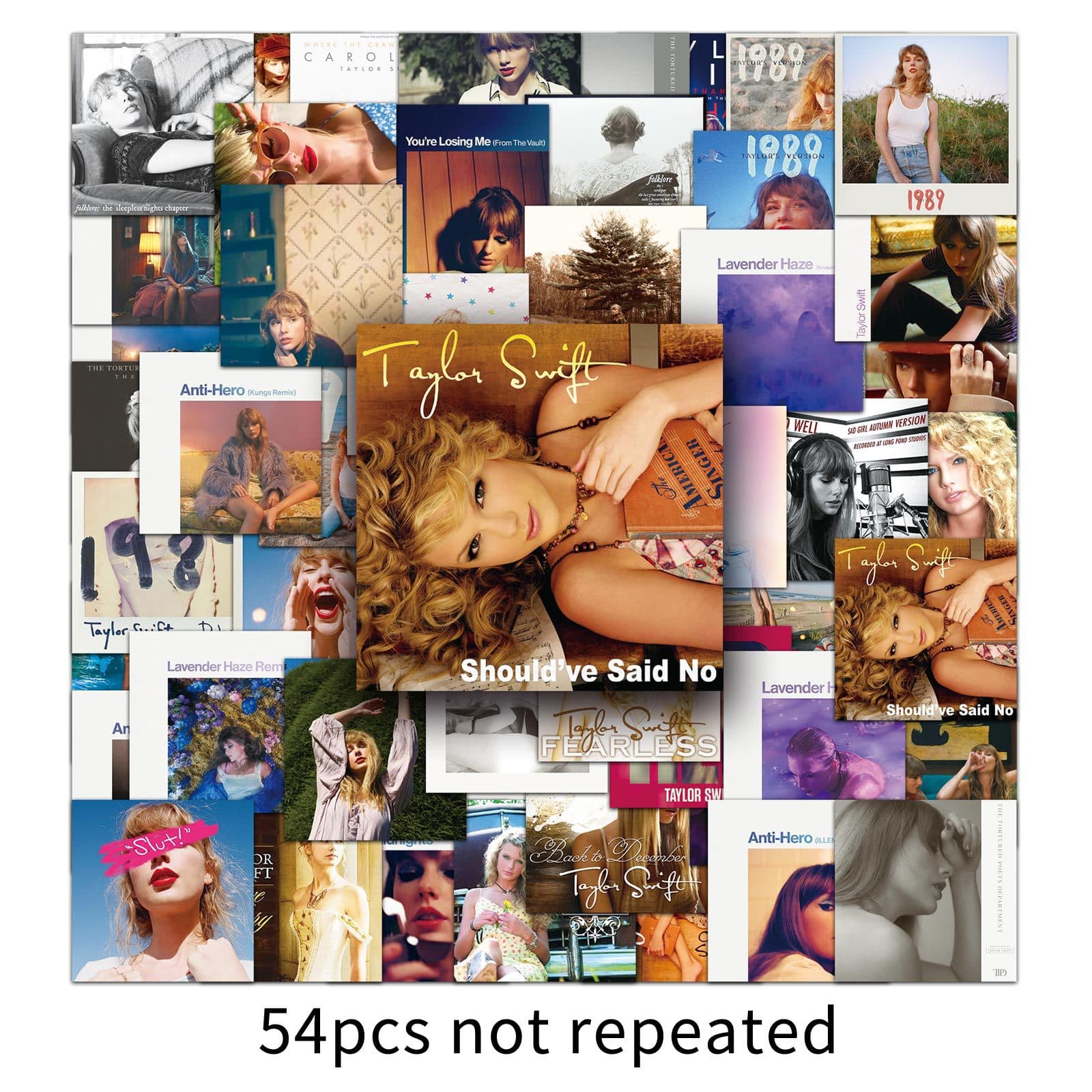54 Taylor Album Cover Stickers Taylor Singer Star Swift Waterproof Decorative Phone Case Laptop Stickers