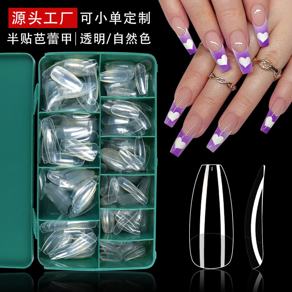 European and American nail patches, wearable nail patches, transparent manicure patches, full-length ballet nails, fake nails, 500 pieces in box