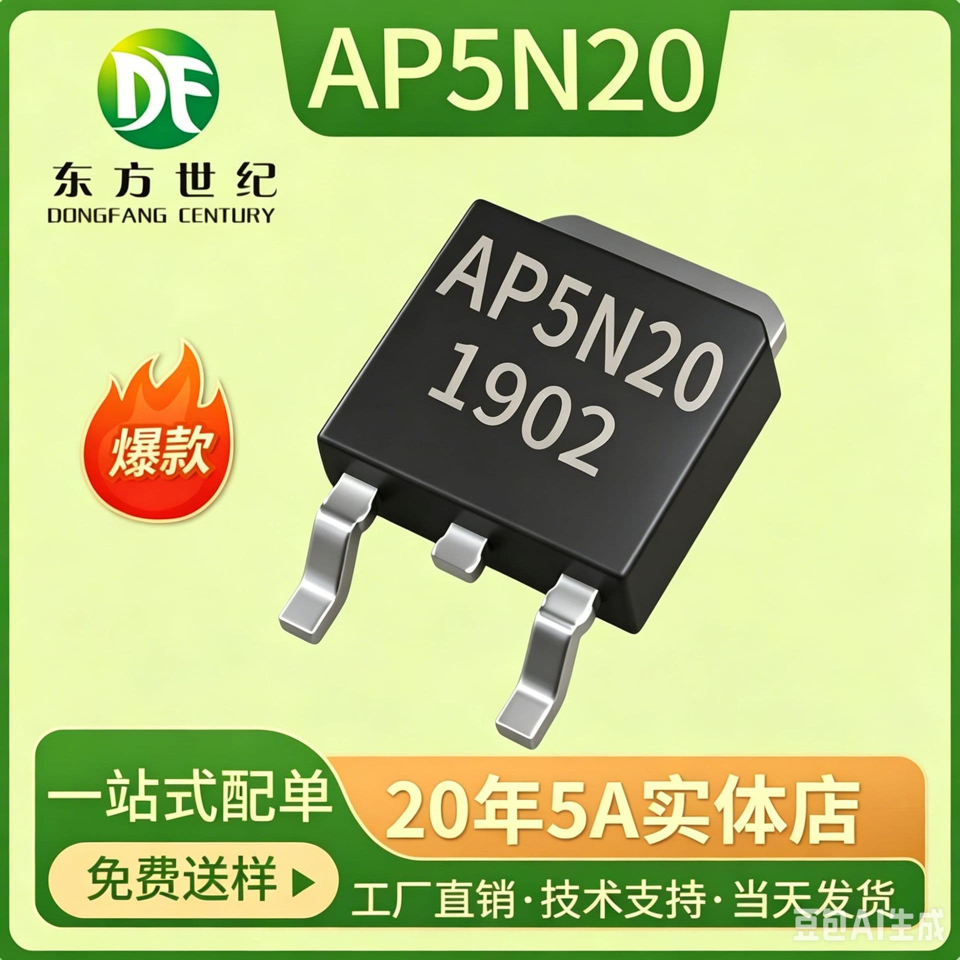 5N20 AP5N20 5A 200V N-Channel MOSFET TO-252 New Original Stock