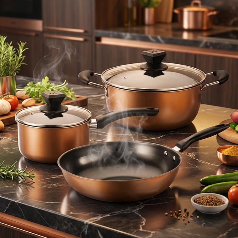 Set of Pot Kitchen Cookware Cooking Pots 3-Piece Cookware Set