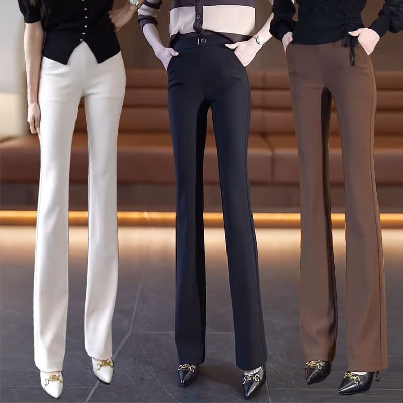 Micro-flared Pants for Women Spring Summer Thin High-Waisted Slimming Stretch Casual Drape Foreign-Style All-Match Casual Micro-Pants
