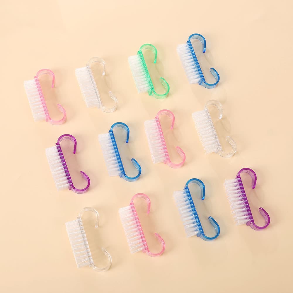 Colored Nail Brush Manicure Plastic Tools Horn Brush Transparent Dust Dust Nail Cleaning Manicure Tools Wholesale