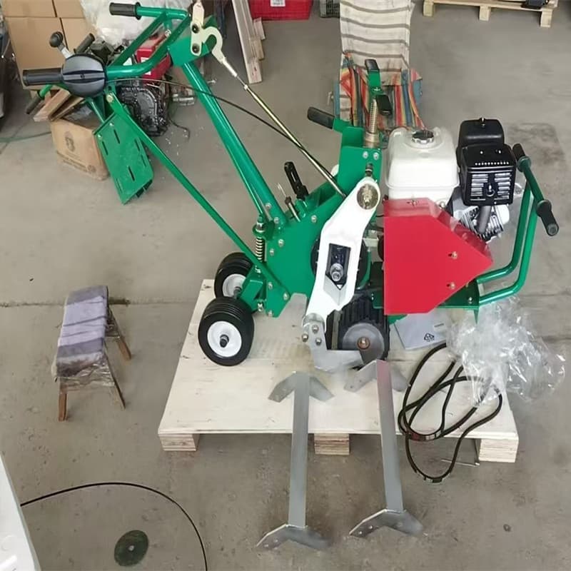 Supply hand-pushed gasoline turf cutter, factory price sales for turf cutting machine