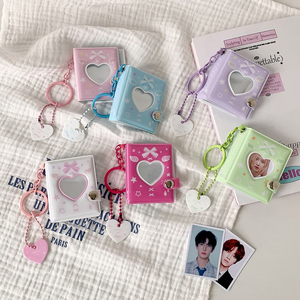 New ins style love hollow loose-leaf photo album girl star chasing card album portable photo album ID storage album pendant
