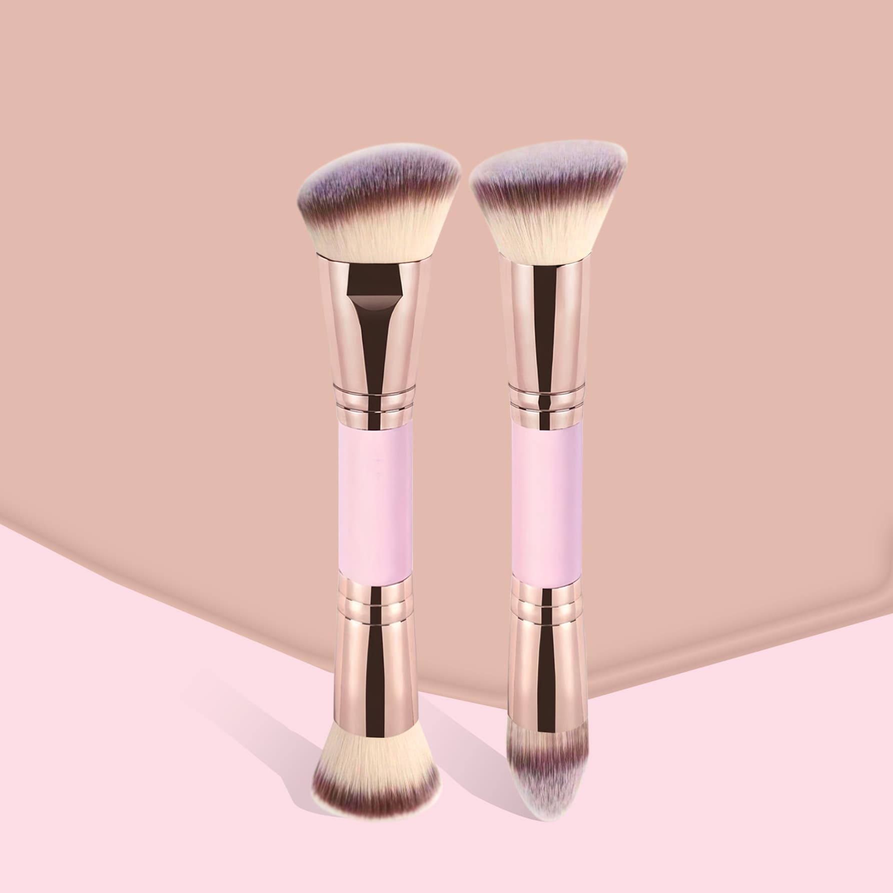 2 Soft Bristle Makeup Brushes, Blush Brush, Foundation Brush, Contour Brush, Powder Brush Women's Makeup Tools