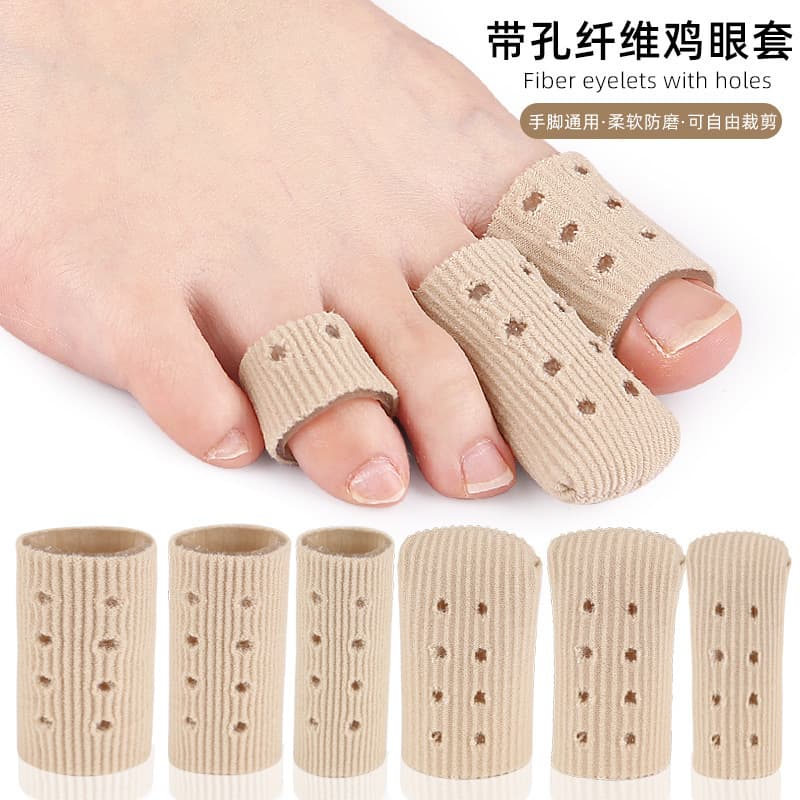 Perforated Fiber Corn Sleeve SEBS Soft Anti-Blister Toe Separator Trimmable Double-Layer Gel Finger Sleeve